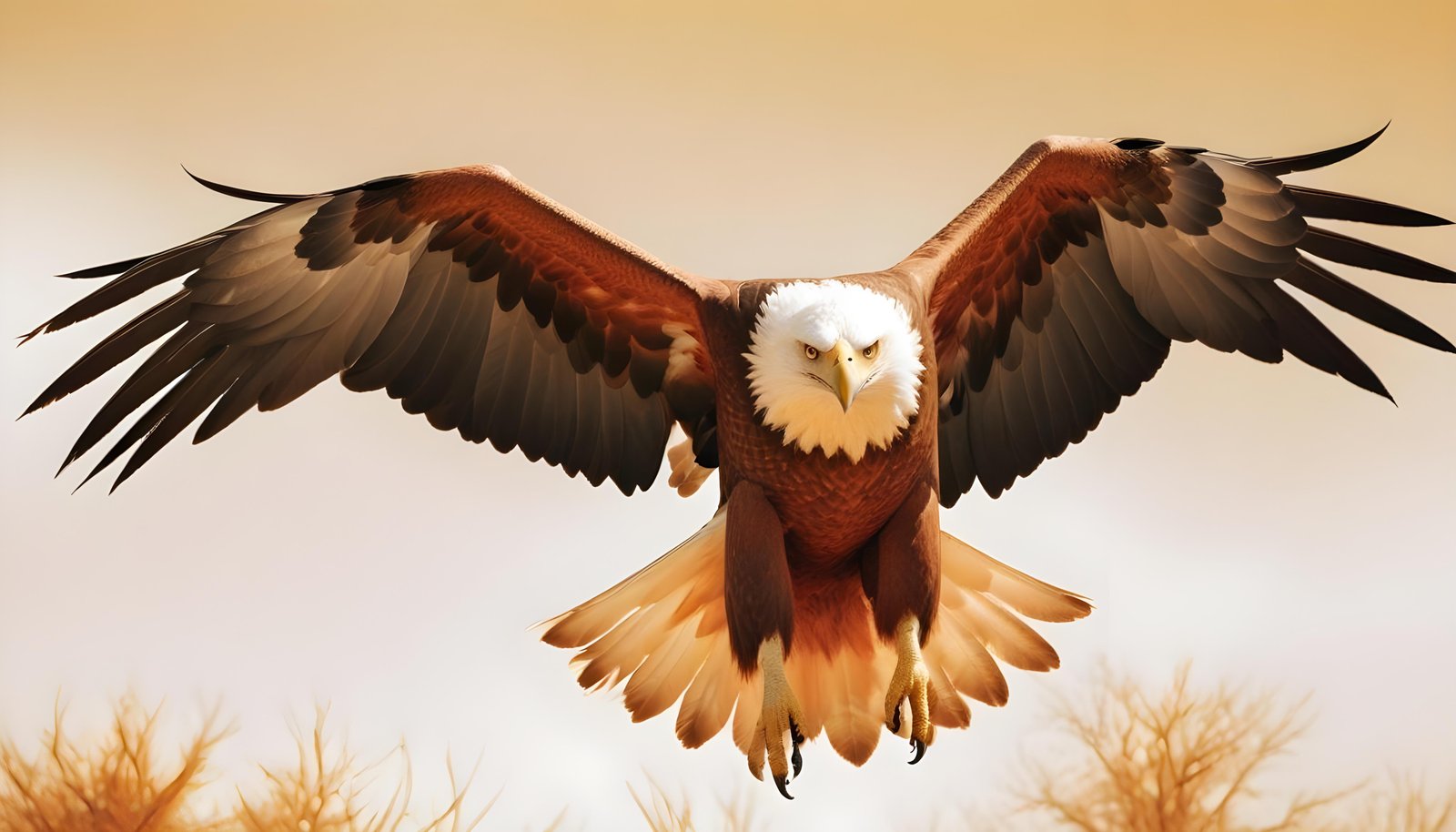 Majestic Eagle Bird of Prey Wildlife Portrait Isolated on Natural Background