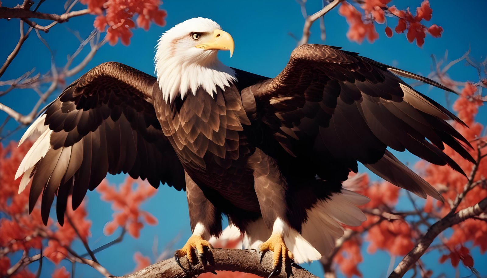 Majestic Eagle Bird of Prey Wildlife Portrait Isolated on Natural Background