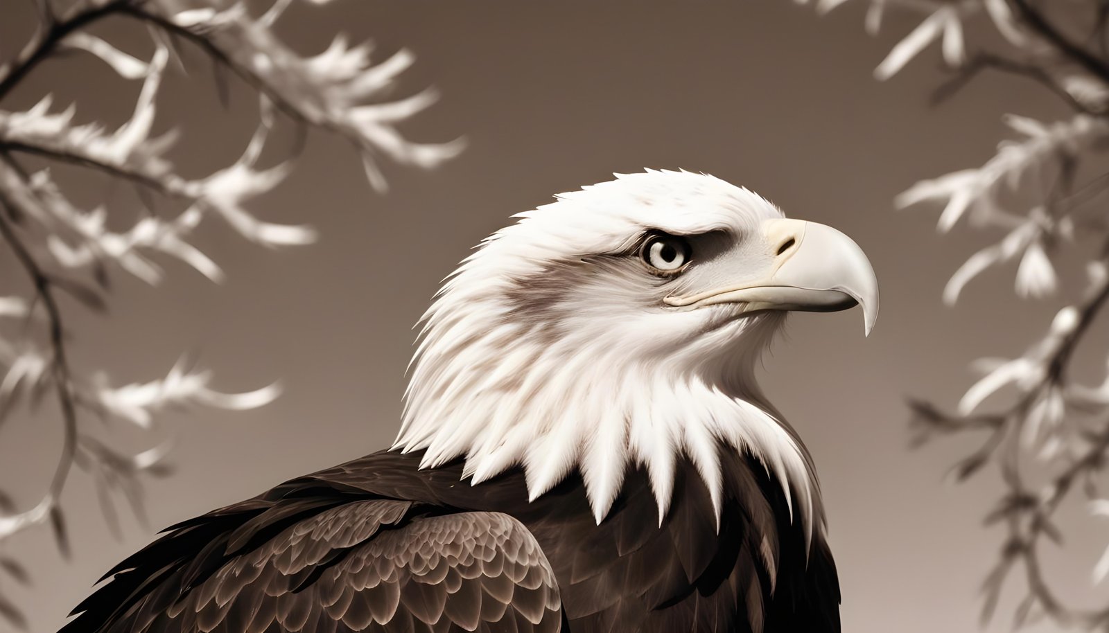 Majestic Eagle Bird of Prey Wildlife Portrait Isolated on Natural Background