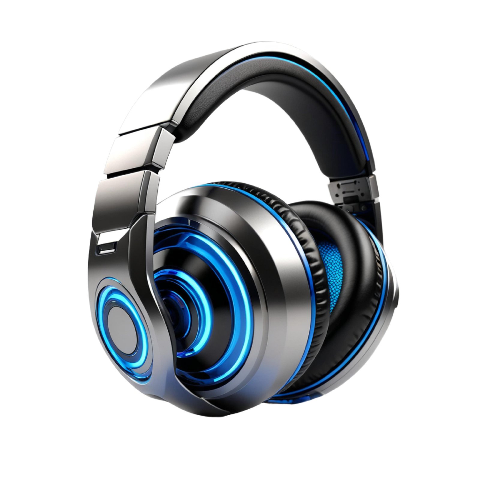 Modern Over Ear Headphones Isolated on White Background