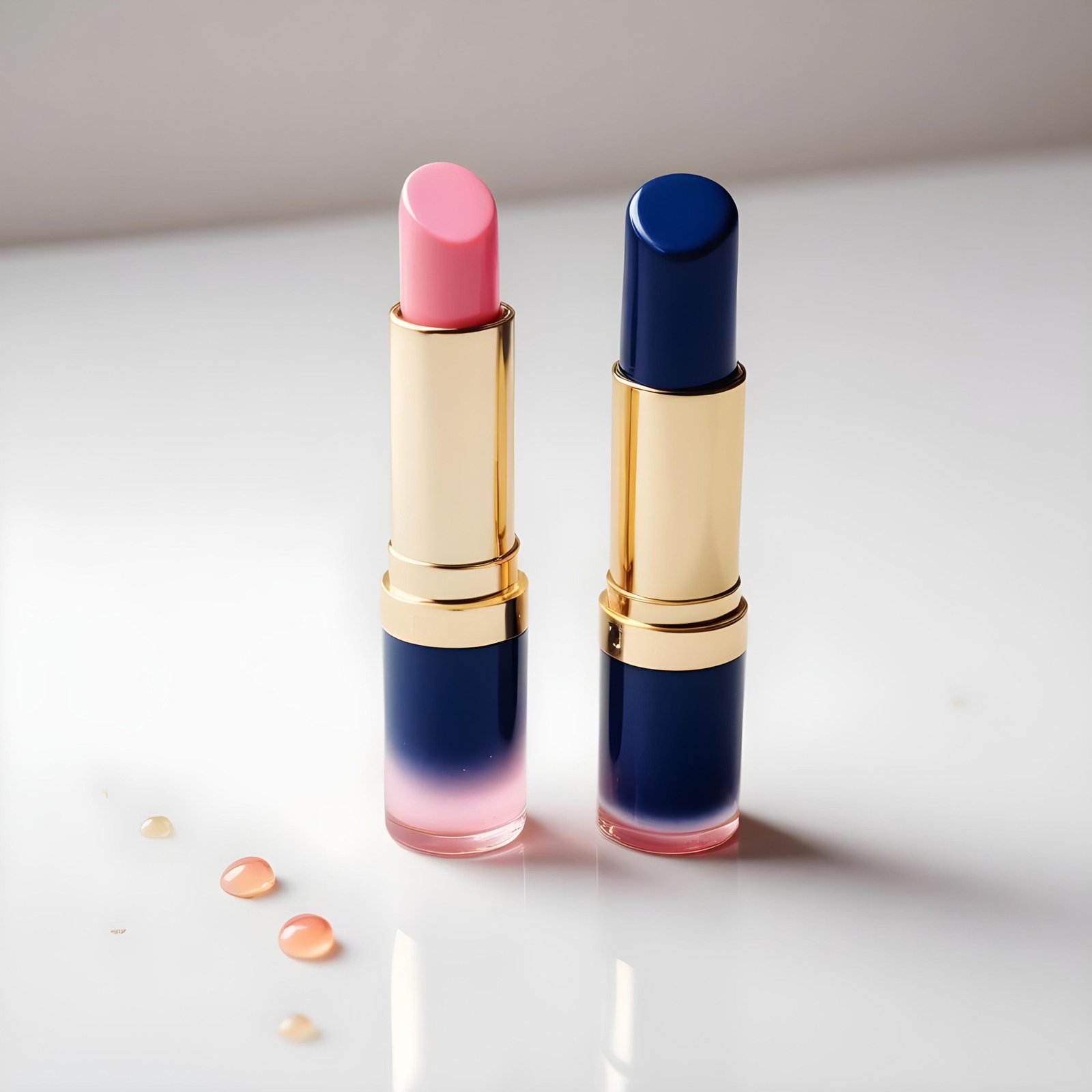 Premium Pink Lipstick and Lip Gloss Cosmetic Product Mockup on Clean Background