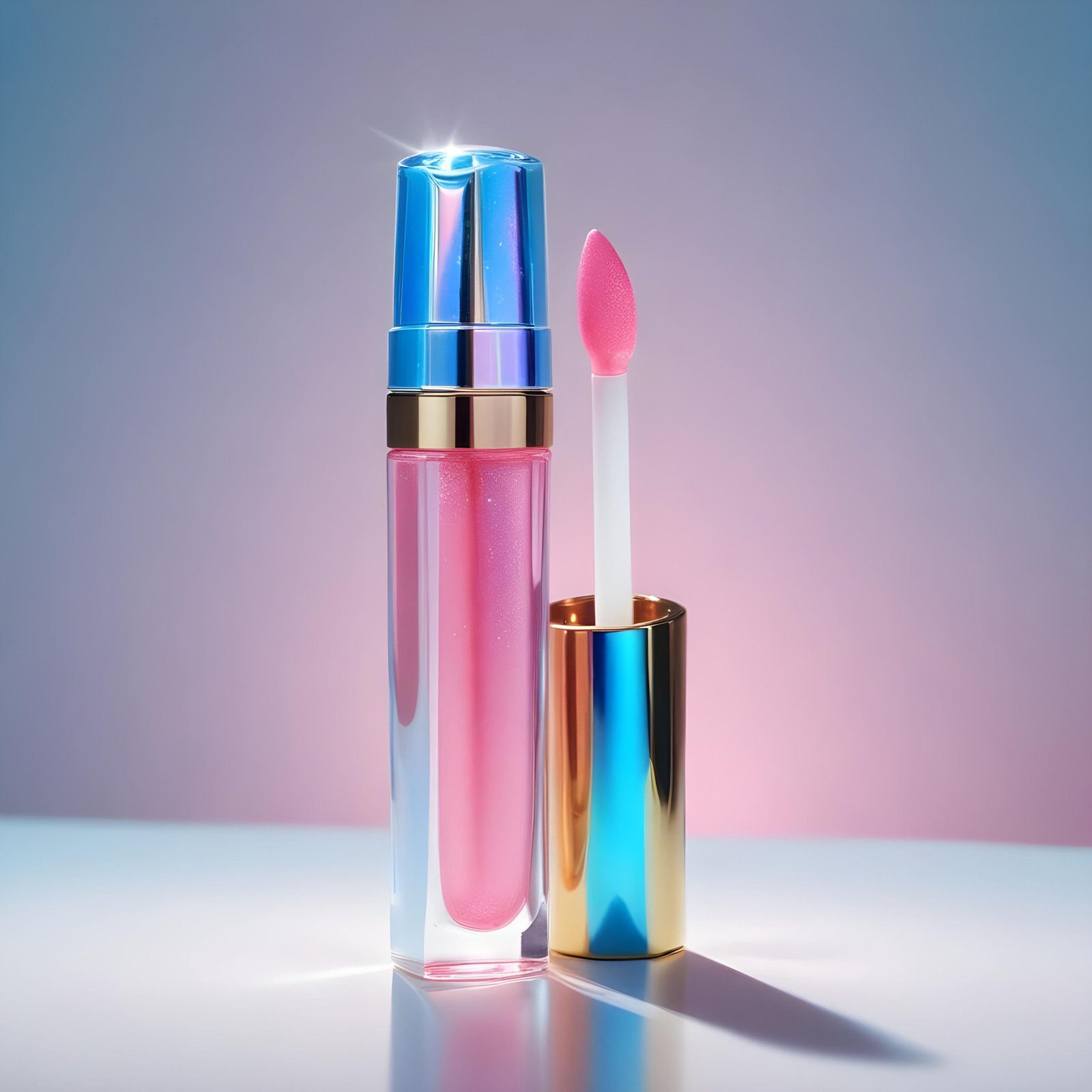 Premium Pink Lipstick and Lip Gloss Cosmetic Product Mockup on Clean Background