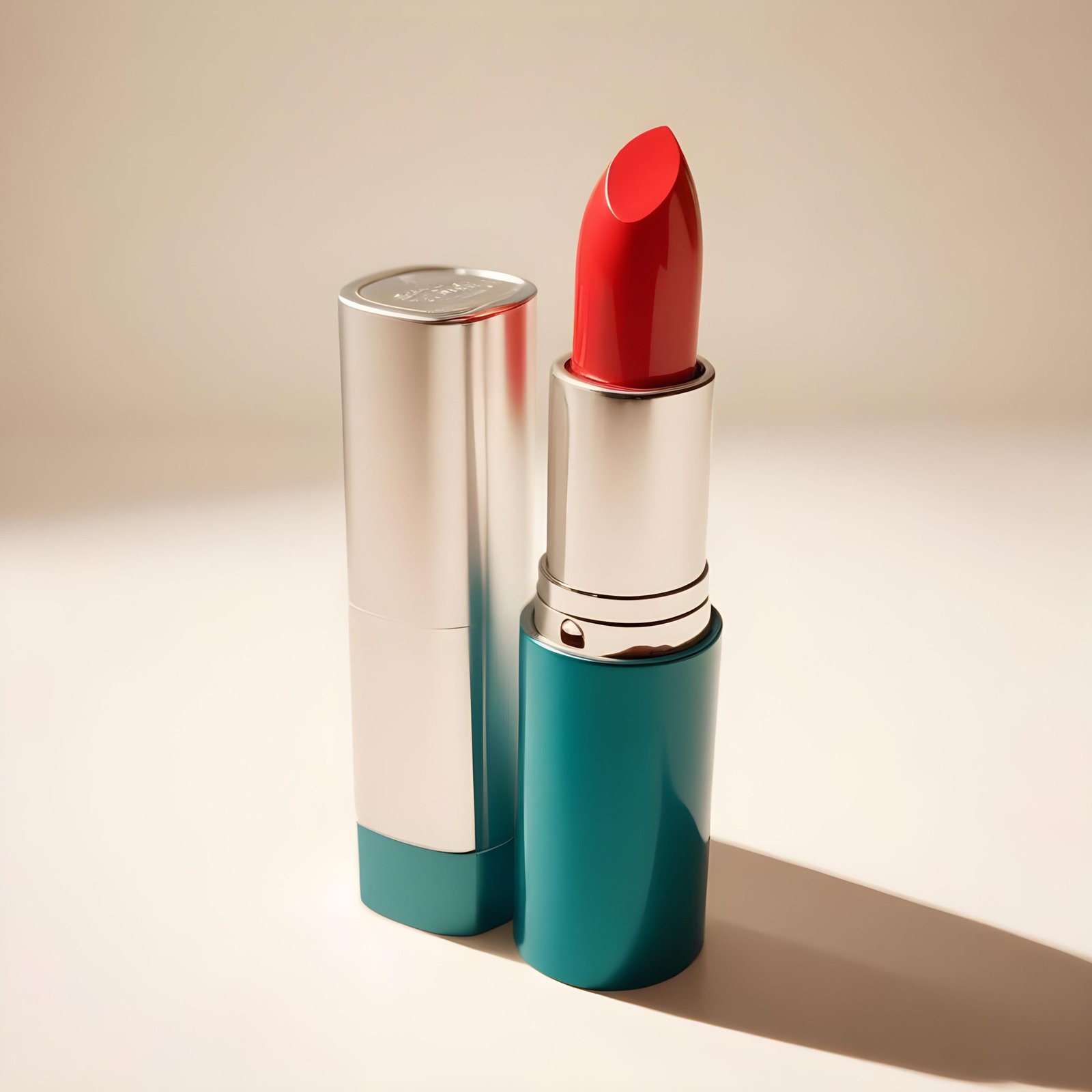 Premium Red Lipstick Cosmetic Product Mockup Isolated on Clean Background