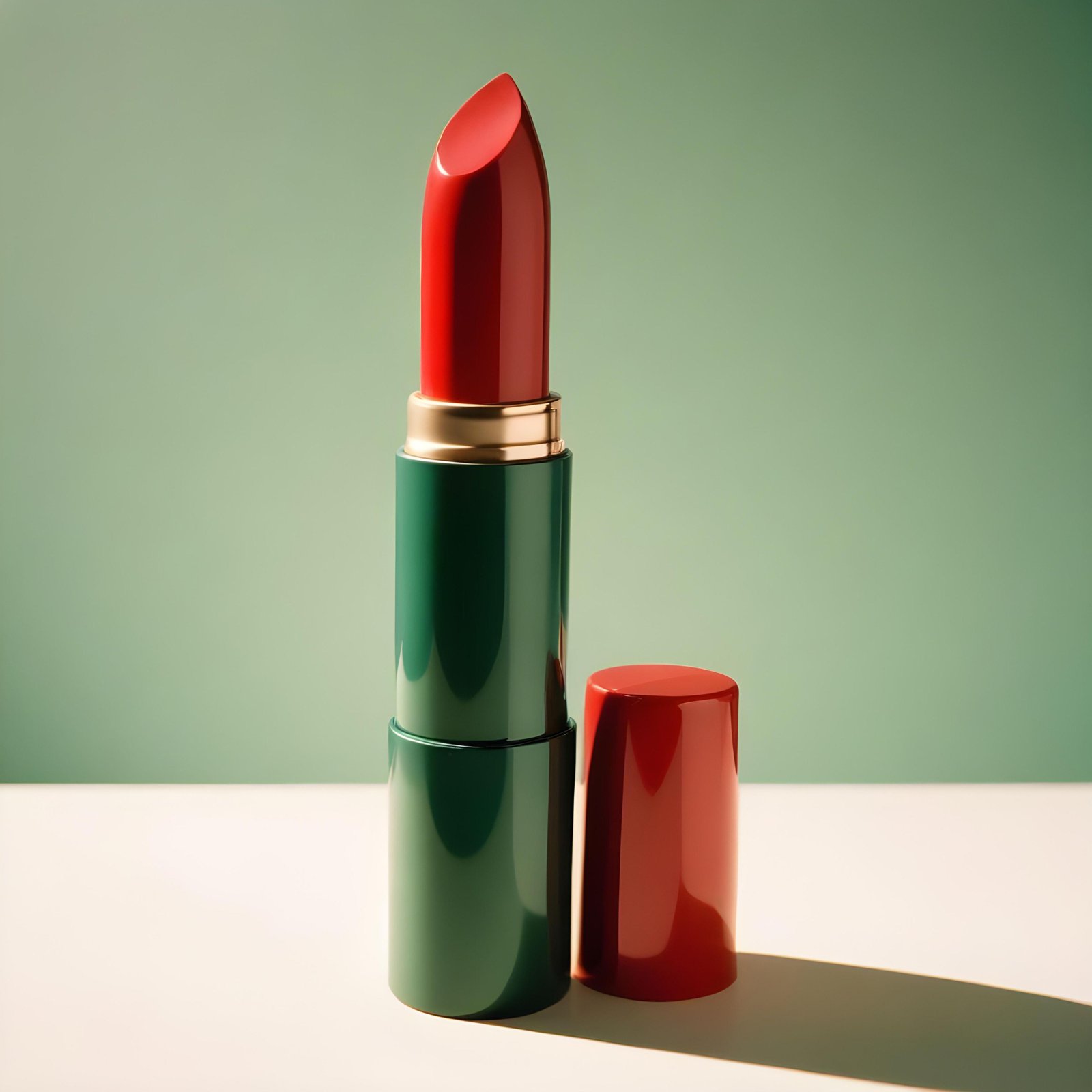 Premium Red Lipstick Cosmetic Product Mockup Isolated on Clean Background