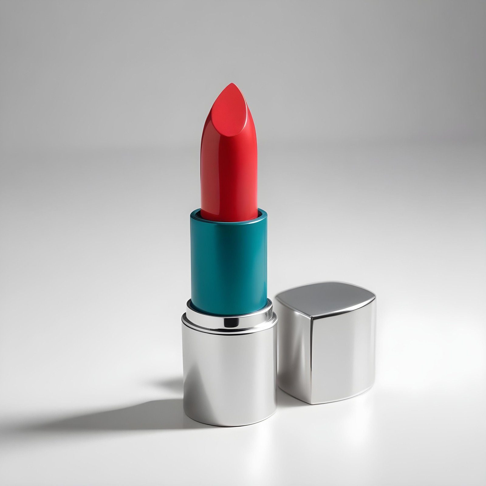 Premium Red Lipstick Cosmetic Product Mockup Isolated on Clean Background
