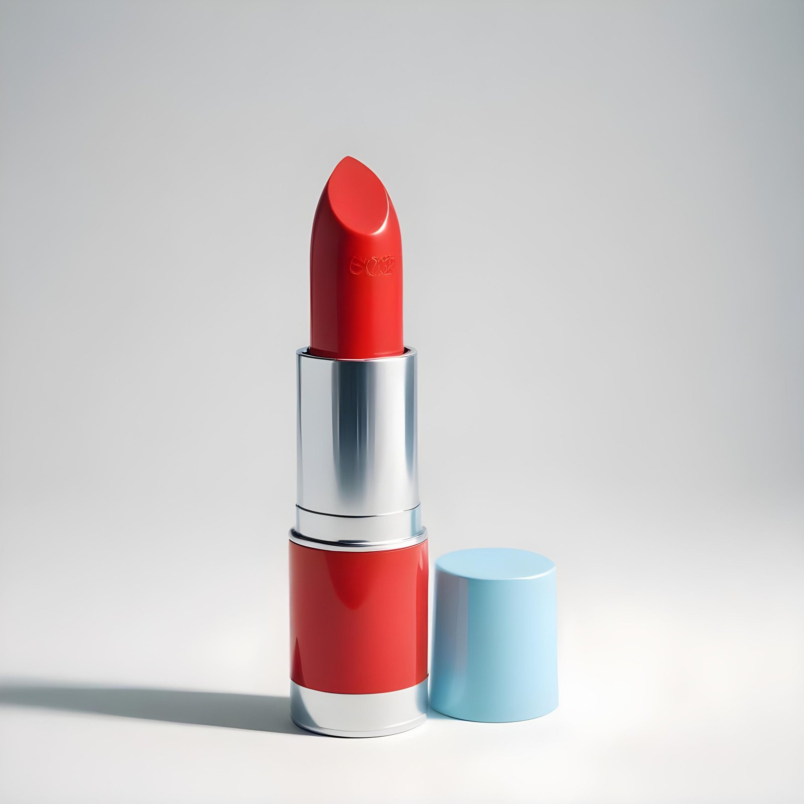 Premium Red Lipstick Cosmetic Product Mockup Isolated on Clean Background