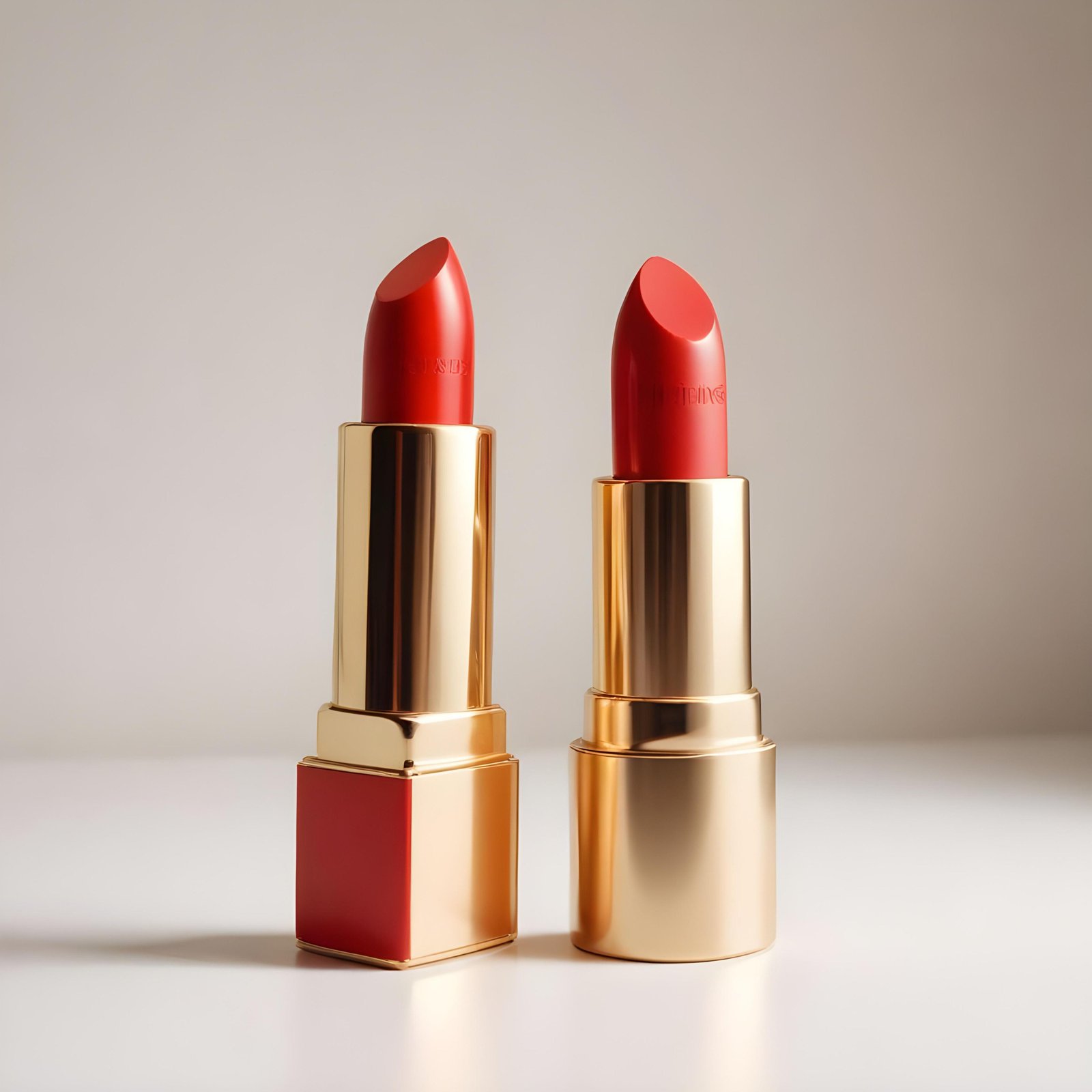 Premium Red Lipstick Cosmetic Product Mockup Isolated on Clean Background