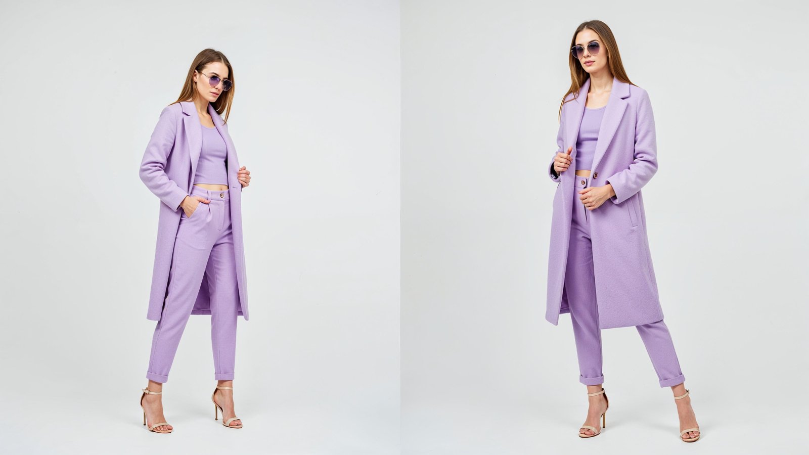Stylish Young Woman Wearing Elegant Coat and Modern Fashion Outfit