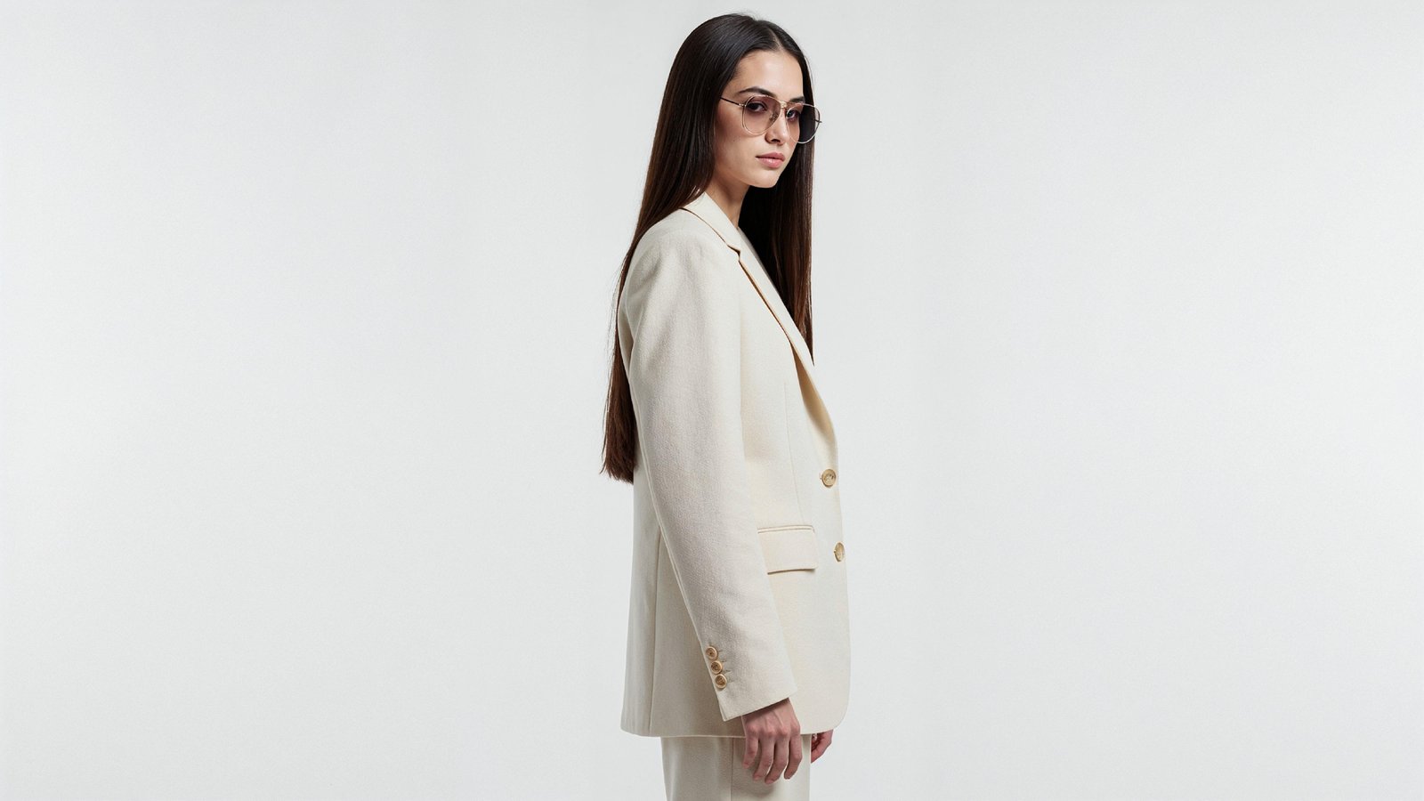 Stylish Young Woman Wearing Elegant Coat and Modern Fashion Outfit