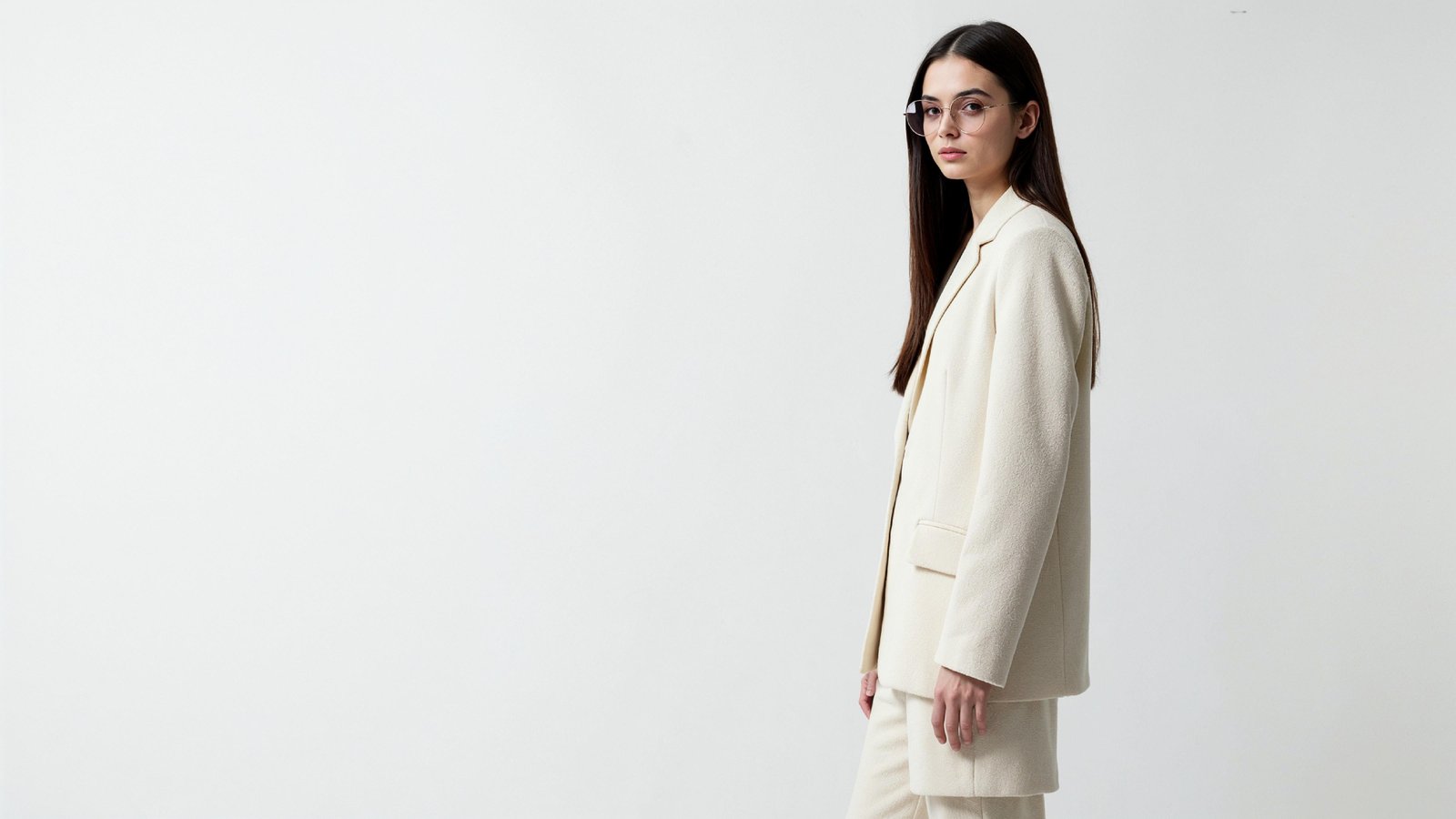 Stylish Young Woman Wearing Elegant Coat and Modern Fashion Outfit
