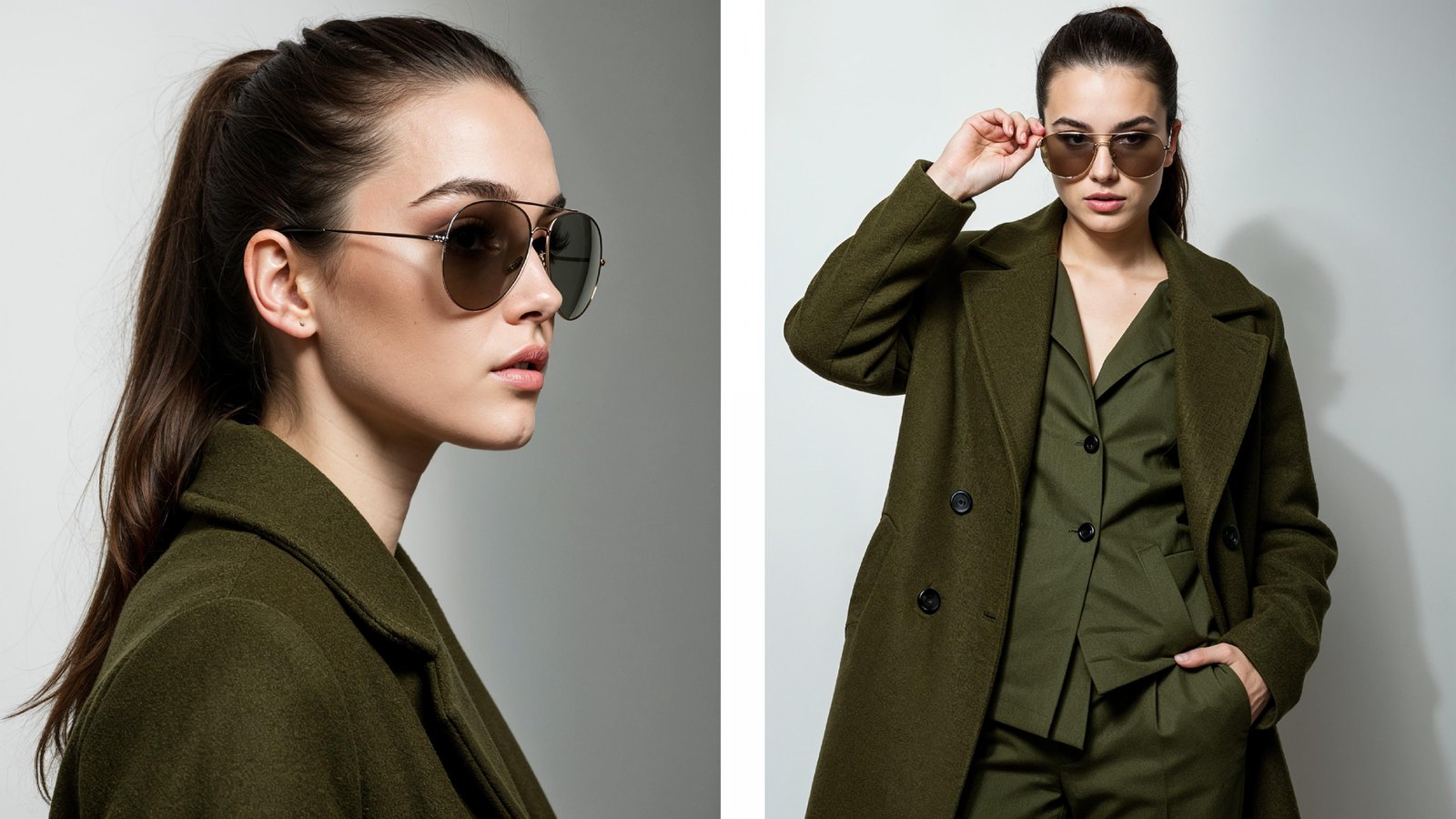 Stylish Young Woman Wearing Elegant Coat and Modern Fashion Outfit