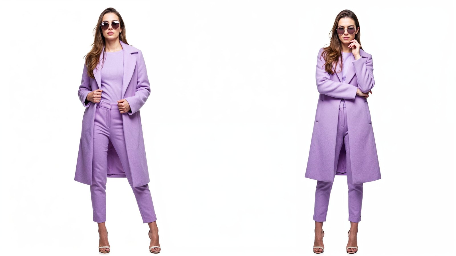 Stylish Young Woman Wearing Elegant Coat and Modern Fashion Outfit