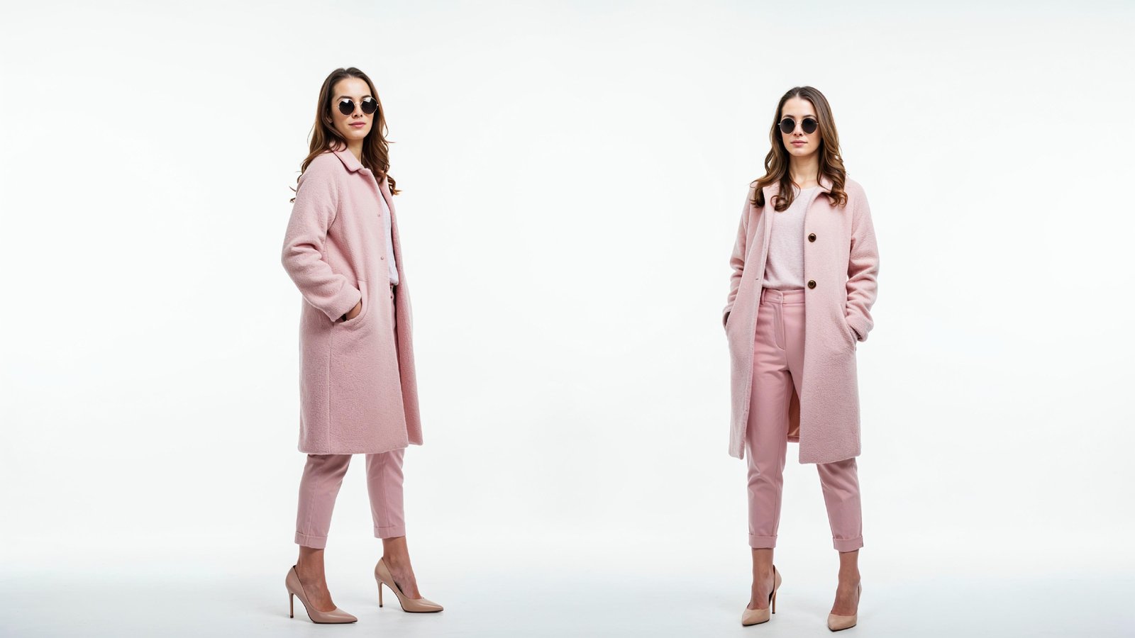 Stylish Young Woman Wearing Elegant Coat and Modern Fashion Outfit