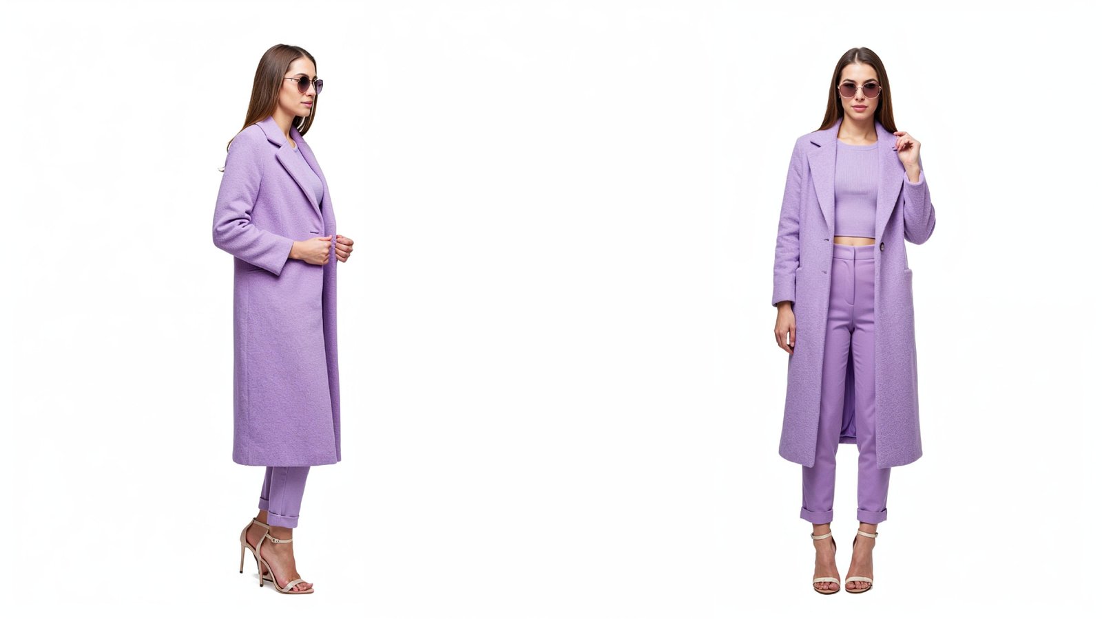 Stylish Young Woman Wearing Elegant Coat and Modern Fashion Outfit